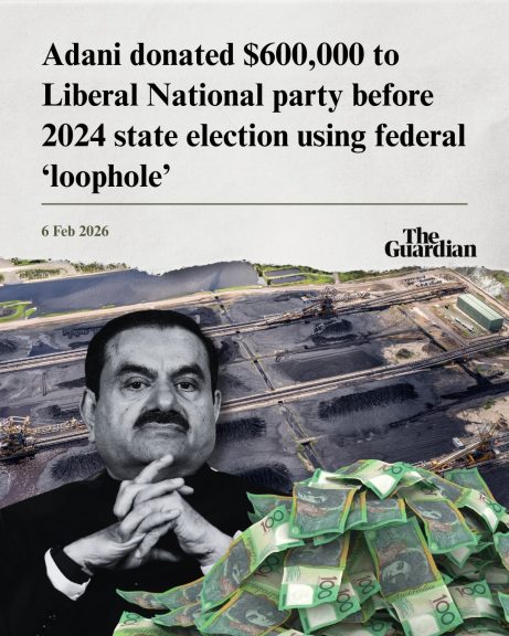 We're shocked! The $ came right before Crisafulli’s royalties deal with Adani! Who'd have...