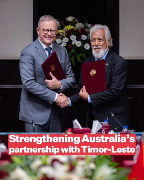 Australia and Timor-Leste have signed a joint declaration establishing 'Parseria Foun ba ...