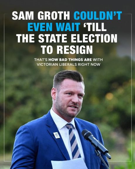 The former Deputy Liberal Leader, Sam Groth retiring before the state election tells you...